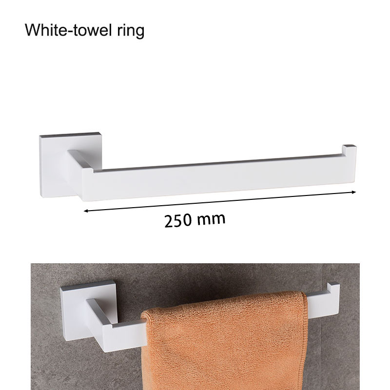 Matte White Bathroom Hardware Accessories Robe Hook Toilet Paper Holder Towel Holder Bar Towel Rail Rack Toilet Brush: Orange