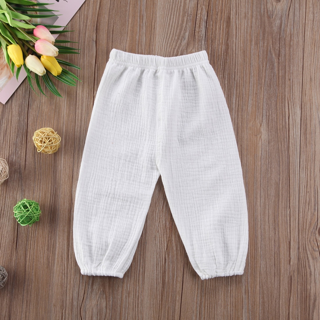 Loose Retro Baby Kids Harem Pants Girls Boys Cotton Wrinkled Bloomers Trousers Legging Pants Summer Autumn Yellow White
