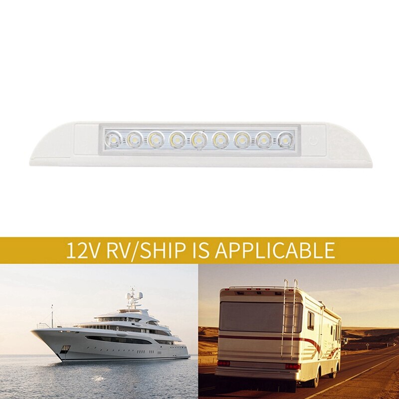 Tira de luz LED para toldo Exterior, lámpara impermeable de 256mm para caravana, autocaravana, color blanco, 3x9 LED, 12V, 24V