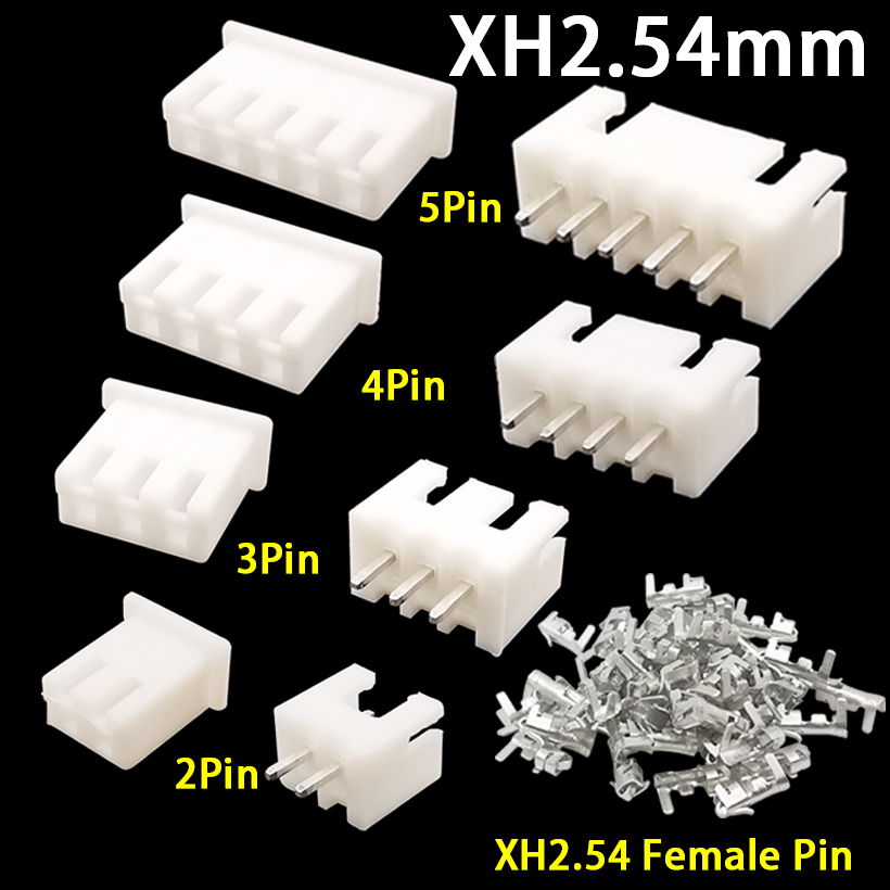 100 Stuks JST XH2.54 Mannelijke Vrouwelijke Materiaal Connector Leads Pin Header Behuizing 2/3/4/5 Pin terminal Plug Vrouwelijke Socket Plastic Schelpen
