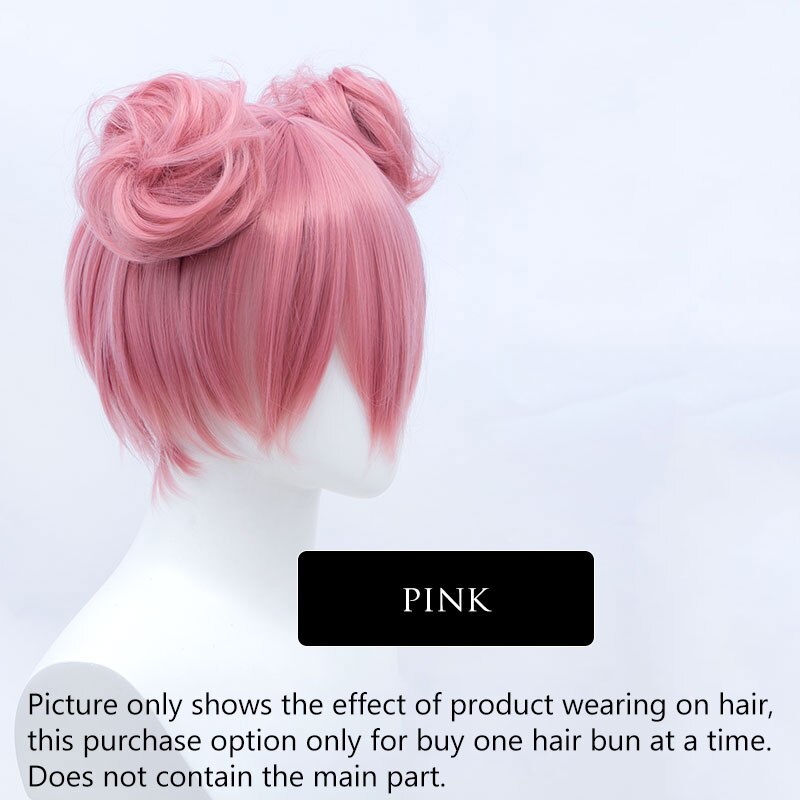 Postiche Synthétique à réinitialisation pour Femme, Chignon, Rose, Rouge, Blonde, Bleu, Extension de Cheveux, Accessoires de Cosplay