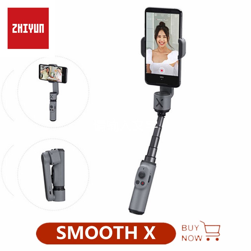 Zhiyun smooth x smartphone gimbal, handheld stabilisator, anti-shake selfiestick voor smartphones zoals iphone, samsung, huawei, xiaomi en redmi.