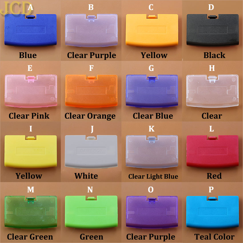 JCD Tapa de batería de plástico de repuesto de 17 colores para Gameboy Advance GBA