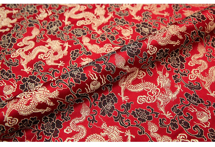 75cm Satin Silk Brocade Fabric Dragon Pattern Fabric for Sewing DIY Material for Clothes Width 75cm: 16