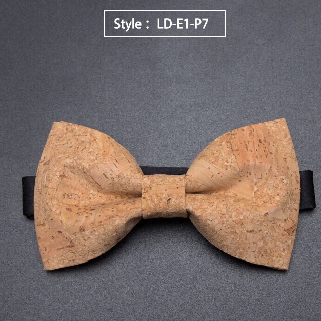 Kurk Hout Mode Strikjes Mens Novelty Handgemaakte Massief Das voor Mens Wedding Party Man Accessoires Mannen Bowtie: LD-E1-P7