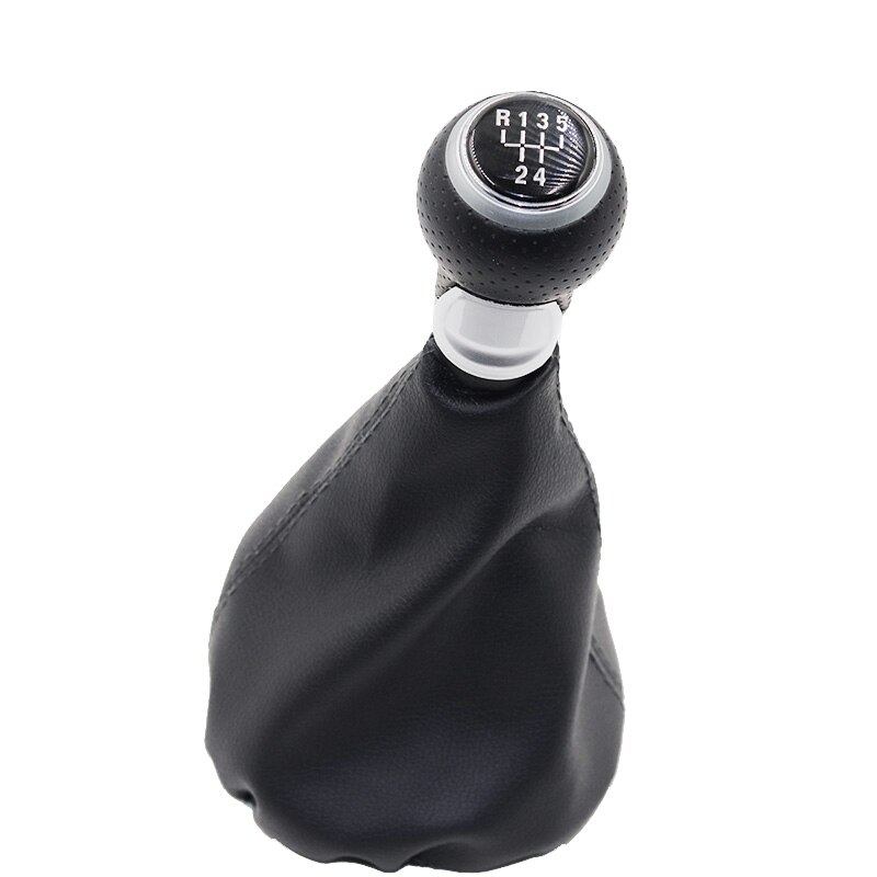 Cromo y cuero pomo de cambio de marchas para coche palanca Gaitor de arranque para VW POLO clásico 6N 6N2 1996, 1997-2001 LUPO CADDY 5: type 4