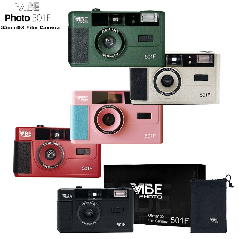 Vibe Vintage Retro 501F 35mm riutilizzabile pellicola Non usa e getta nero/rosso/Champagne argento/rosa