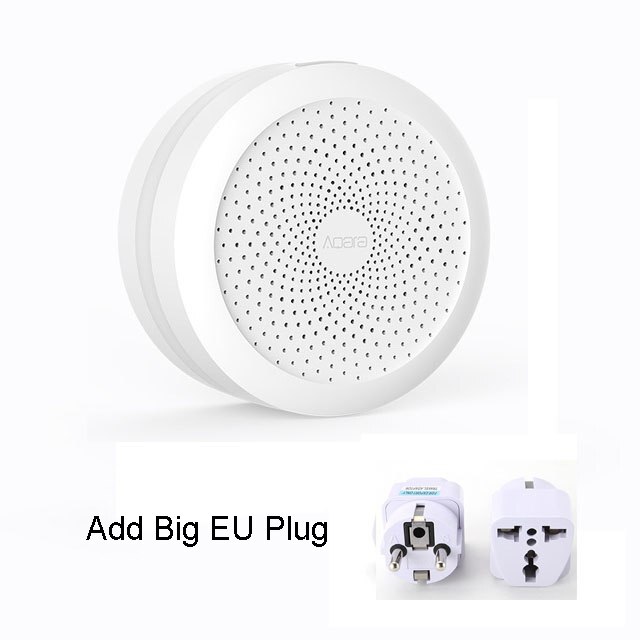 Original mijia aqara hub gateway med led natlys smart work with for apple homekit international edition gateway: Tilføj stort eu-stik