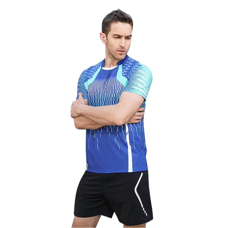 Mænds hurtigtørrende åndbare tennissporttøj toppe sportsshorts