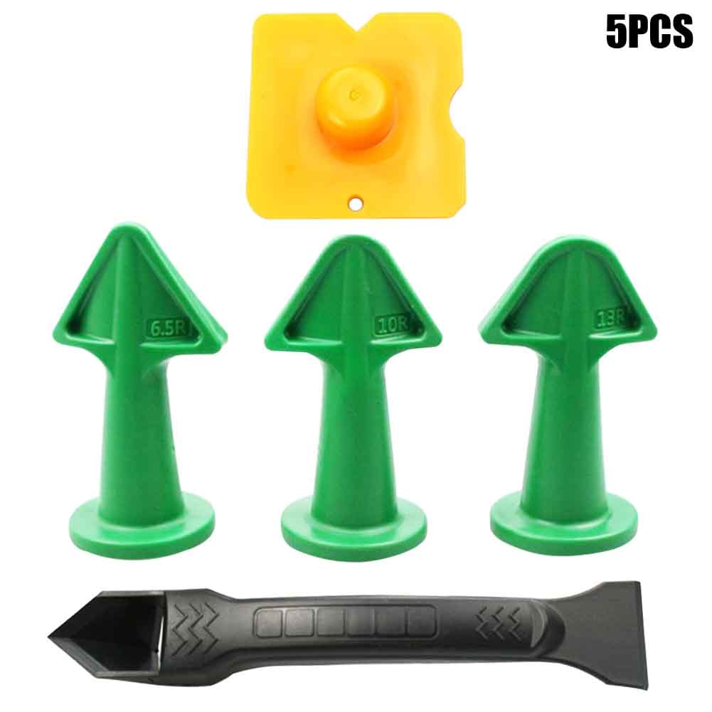 5pcs Door Window Tile Bathroom Finishing Nozzle Applicator Sealant Brick Joints Caulking Tool Kit Repairing Home Grout Scraper