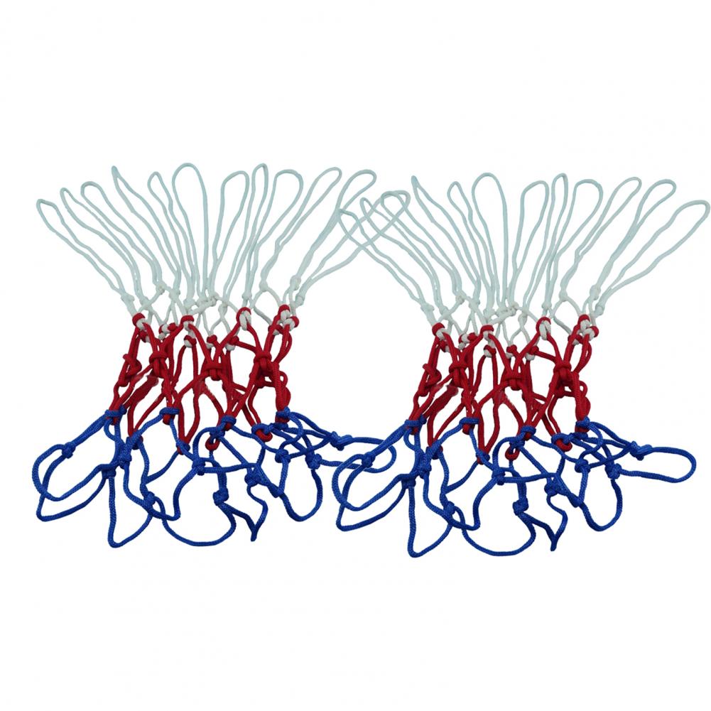 2Pcs Standard Basketball Net High Strength Solid Distinct Node 12 Buckles Basketball Hoop Net for Outdoor