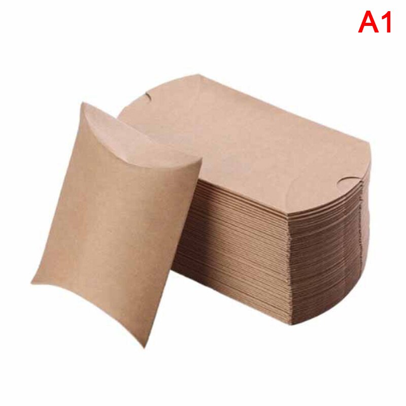 10Pcs Kraft Papier Doos Kussen Vorm Snoep Wedding Favor Supplies Dozen: A1