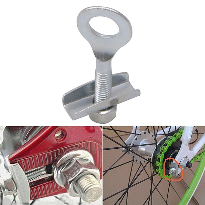 Ajustador de tensor de cadena de bicicleta de plata, engranaje fijo BMX, de una sola velocidad, 1 unidad