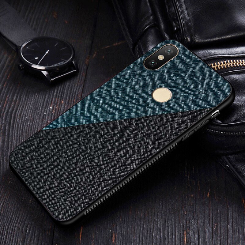 Etui, Cover, Case, voor Xiaomi Redmi Note 5 pro Note5 Stof Doek Texure Bumper SiIicone Zachte rand Bumper Frame Back Phone Gevallen