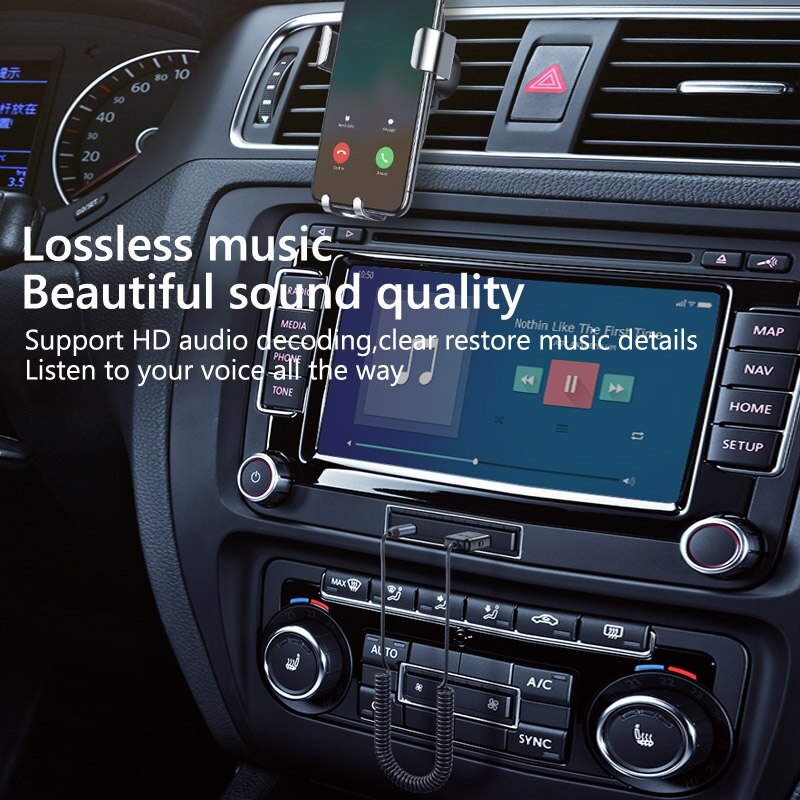 JaJaBor USB Auto kabellos Audio- Adapter Empfänger Lautsprecher Audio- Absender Bluetooth-kompatibel 5,0 3,5mm AUX Wagen Bausatz