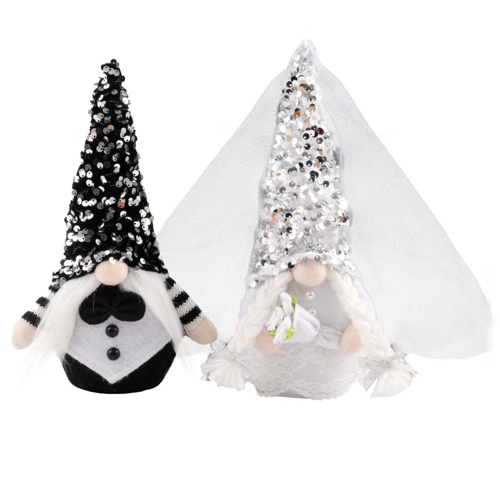 40 # Bruid Bruidegom Romantische Bruiloft Rudolph Pop Dwerg Gnome Faceless Pop Woondecoratie Doek Art Leuke Adult Kids: Default Title