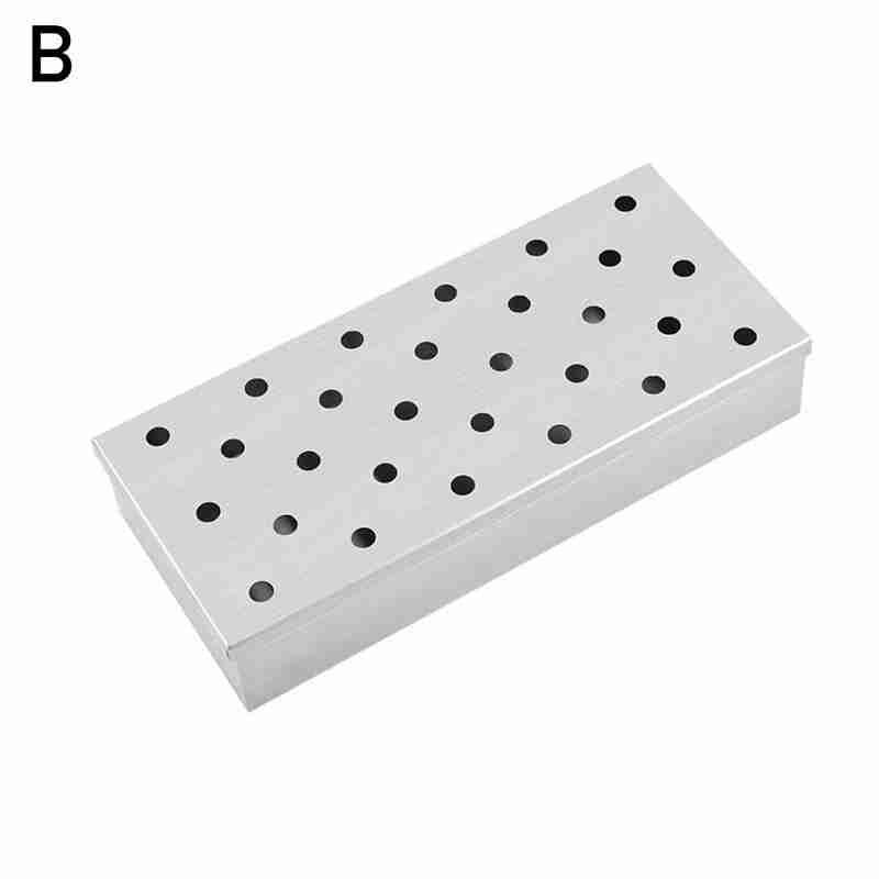 Steel Smoker BOX BBQ Steel Smoke Box Kitchen Tools Cooking Tools Bacon Mini Outdoor BBQ Products: B