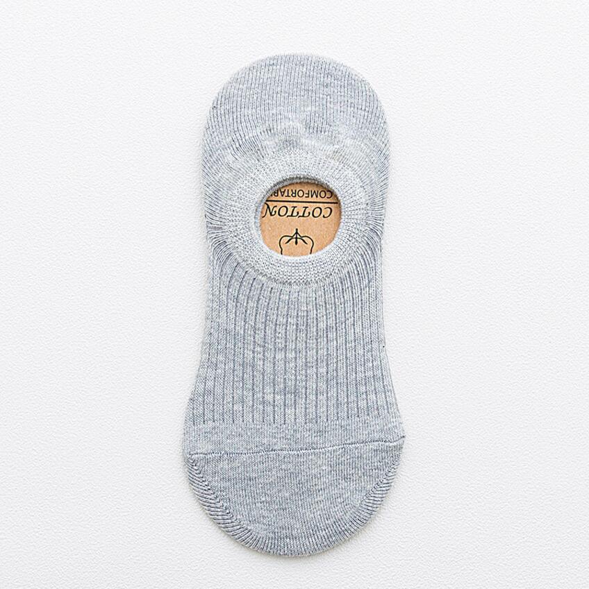 1 pair of spring and summer products solid color invisible socks cotton silicone anti-skid ladies socks boat socks: 2