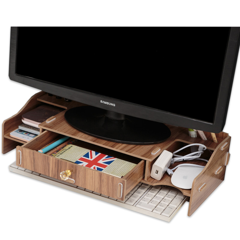 Multi-función de soporte de Monitor para escritorio pantalla de ordenador Riser estante de madera zócalo fuerte portátil soporte de escritorio soporte para portátil TV