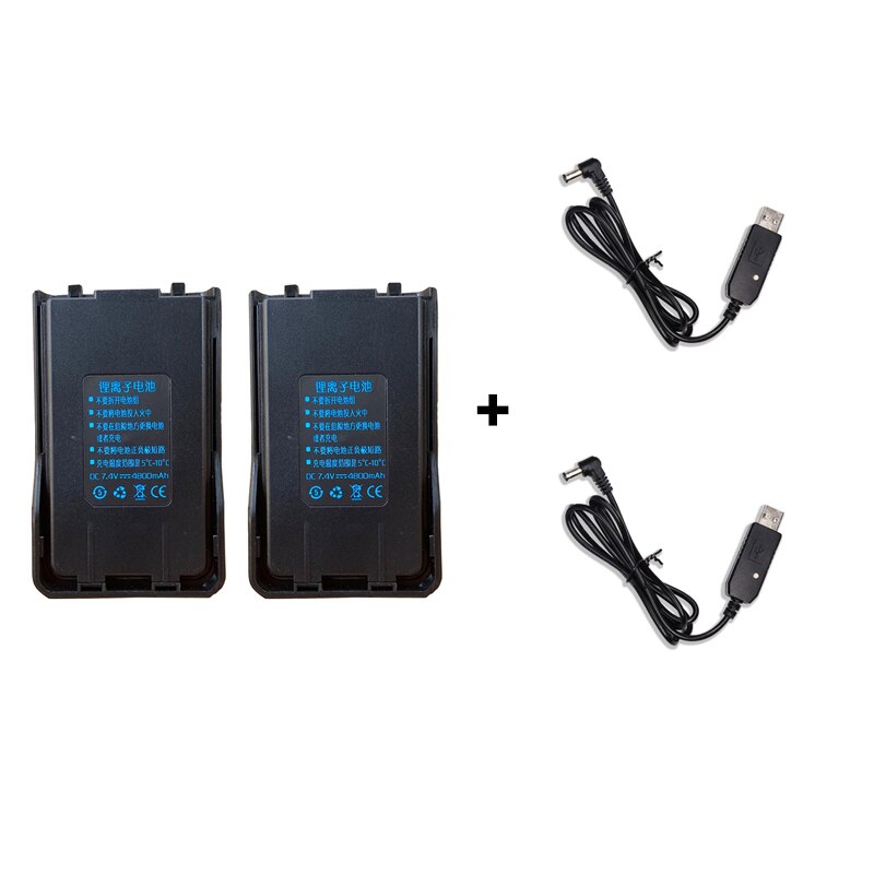 Baofeng Walkie Talkie Originele Batterij Compatibel Met UV-S9/UV-5R Pro/BF-UVB3 Plus/UV-S9 Plus/UV-5R Max/UV-10R Twee Manier Radio: 2PCS Battery And USB