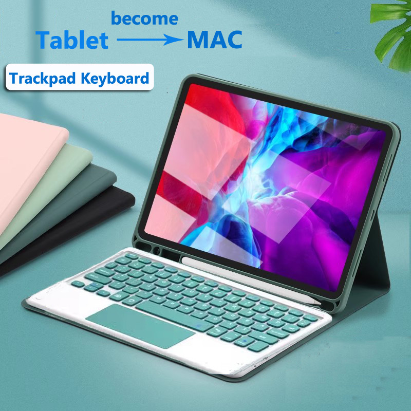 Para el IPad Air 13 2025 M3 M2 para IPad Air 13 pulgadas M2 Pro 12,9 13 funda para teclado de cuero PU con Bluetooth inalámbrico con portalápices