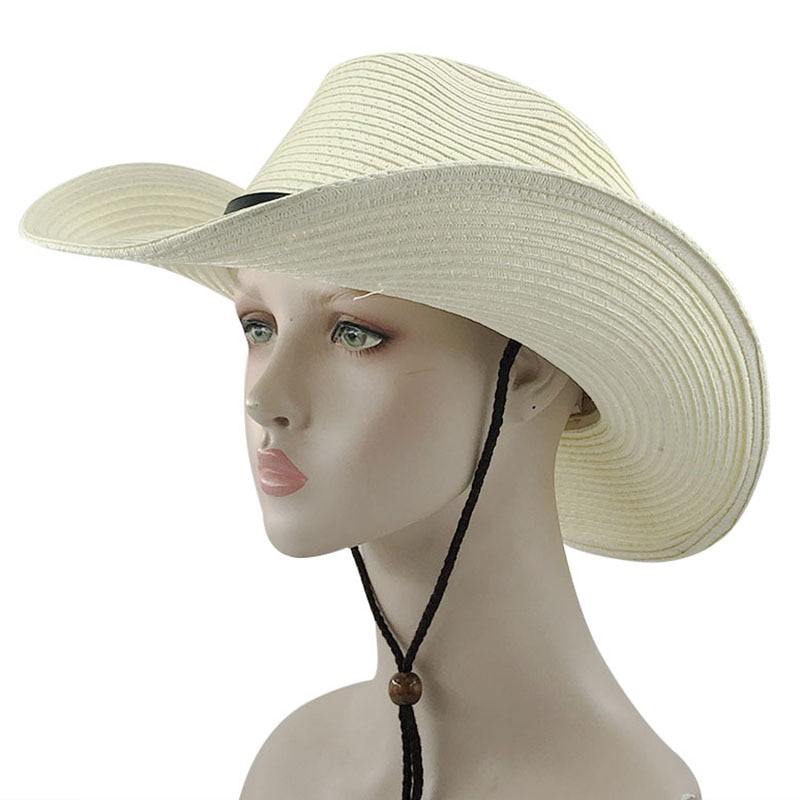Panama hat men jazz hat summer sun hats for women man beach stråhat til mænd uv protection cap chapeau femme: Elfenben