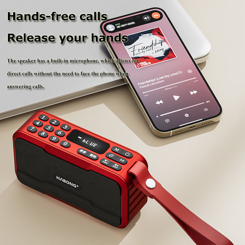 Radio FM portátil, minialtavoz Bluetooth, barra de sonido Hifi, Subwoofer, Walkman manos libres, reproductor de música, grabadora con micrófono