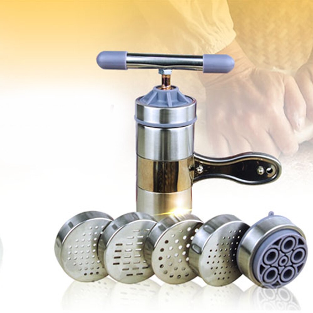 Household Noodle Maker Stainless Steel Handmade Pressing Machine Kitchen Tool Hollow Noodle Machine Manual Noodle