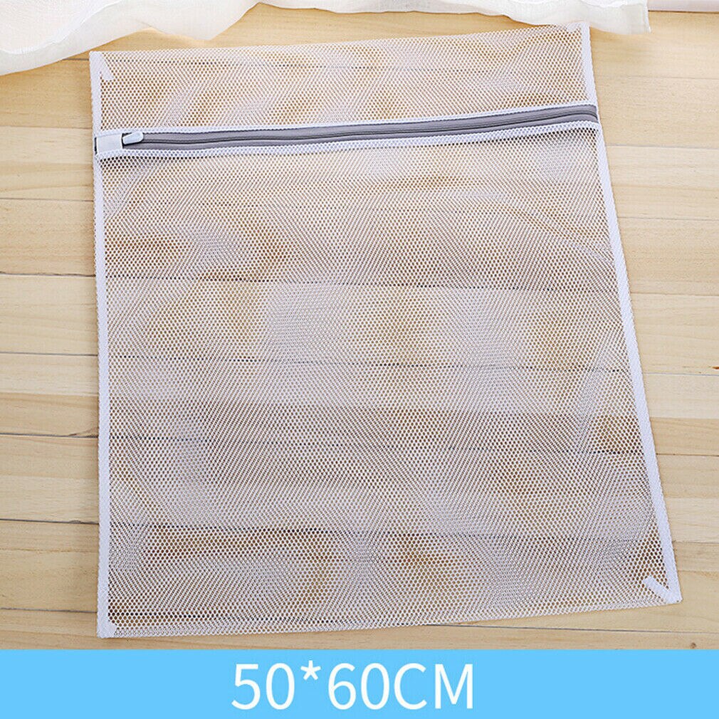 Bærbar mesh vaskepose delikat tøj lynlås undertøj opbevaring vaskemaskine vaskeposer 3 størrelser