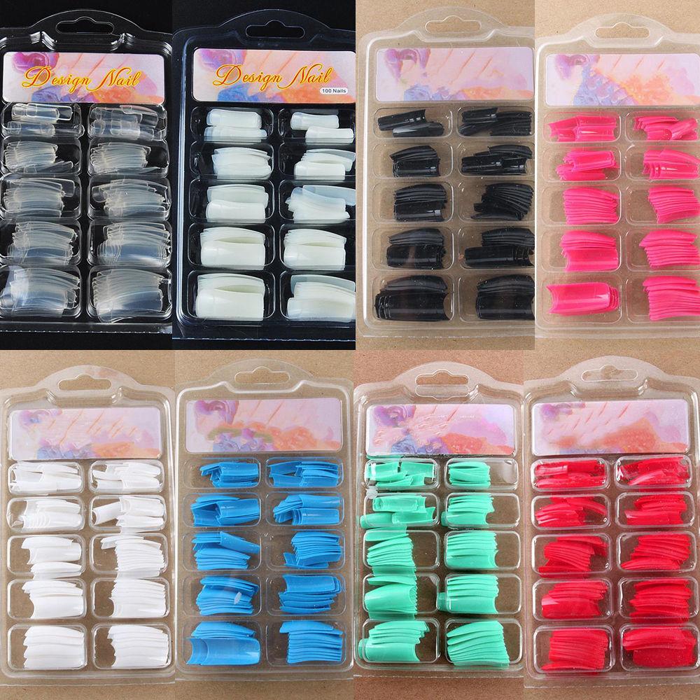 100 stuks diy acryl gel french nail art gekleurde french tips nepnagels beauty make-up tools