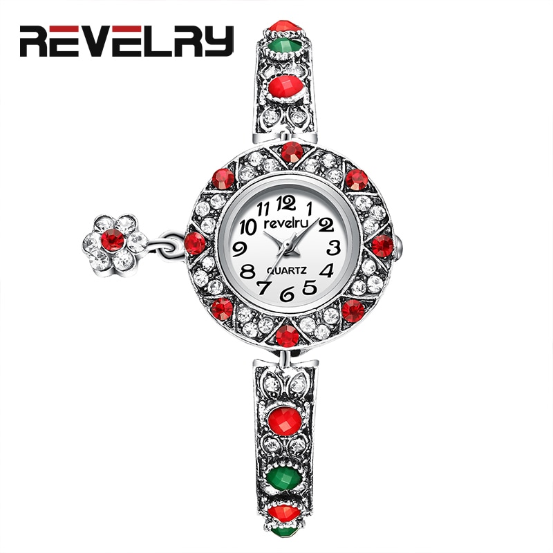 FEESTVREUGDE Horloges Vrouwen Luxe Kristal Rode Diamanten Armband Horloges Strass Dames Quartz Horloge Voor Vrouwen