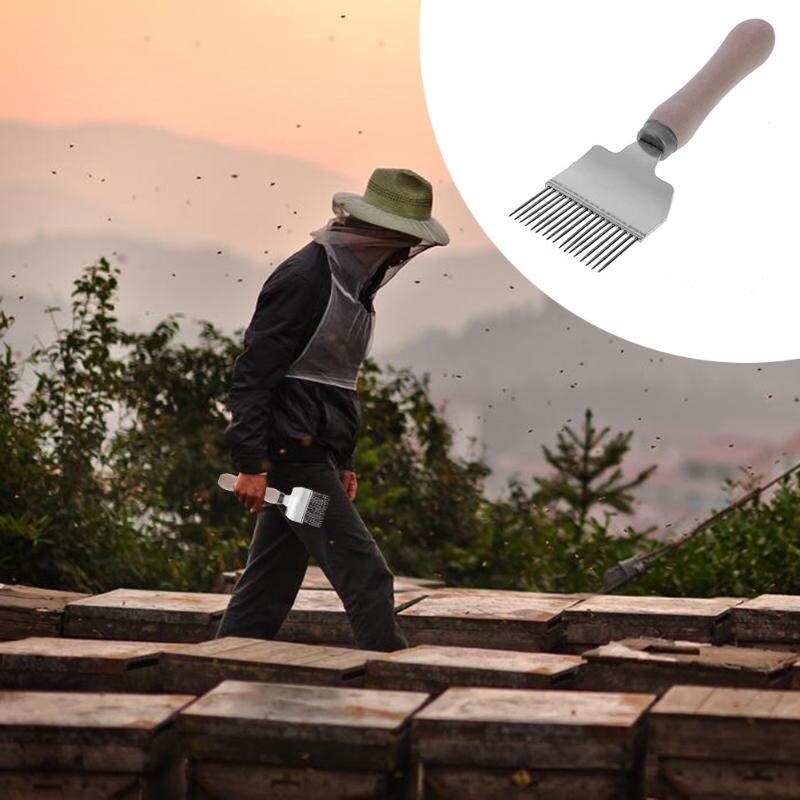 Tenedor con agujas para quitar la miel, rastrillo y pala de 17 Pines, herramientas para apicultura, elimina las impurezas de los abejas, suministros para insectos