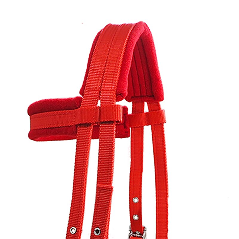 Equipo de equitación ajustable brida de caballo Halter con Bit y cinturón de Rein para accesorios ecuestres de caballos espesar suave, L S