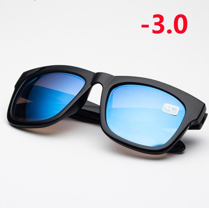 -1.0 -1.5 -2.0 -2.5 -3.0 -3.5 -4.0 færdige myopi solbriller mænd kvinder blå linse firkantet kortsynet myopes lunettes: Nærsynethed 300