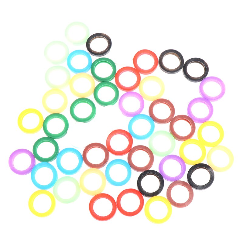 50 Uds colores brillantes de silicona suave hueco Multi Color de goma suave llaves cerraduras de cubiertas para llave Topper llavero funda elástica redonda