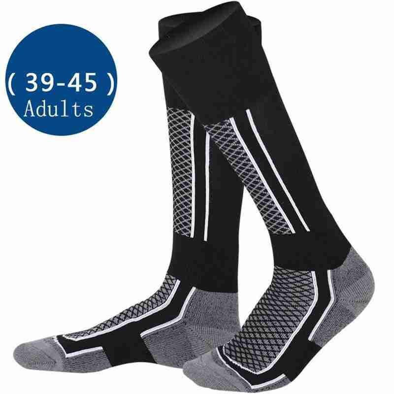 Chaussettes thermiques de sport pour femme et homme, 1 paire, pour Ski d'hiver, marche, randonnée: A