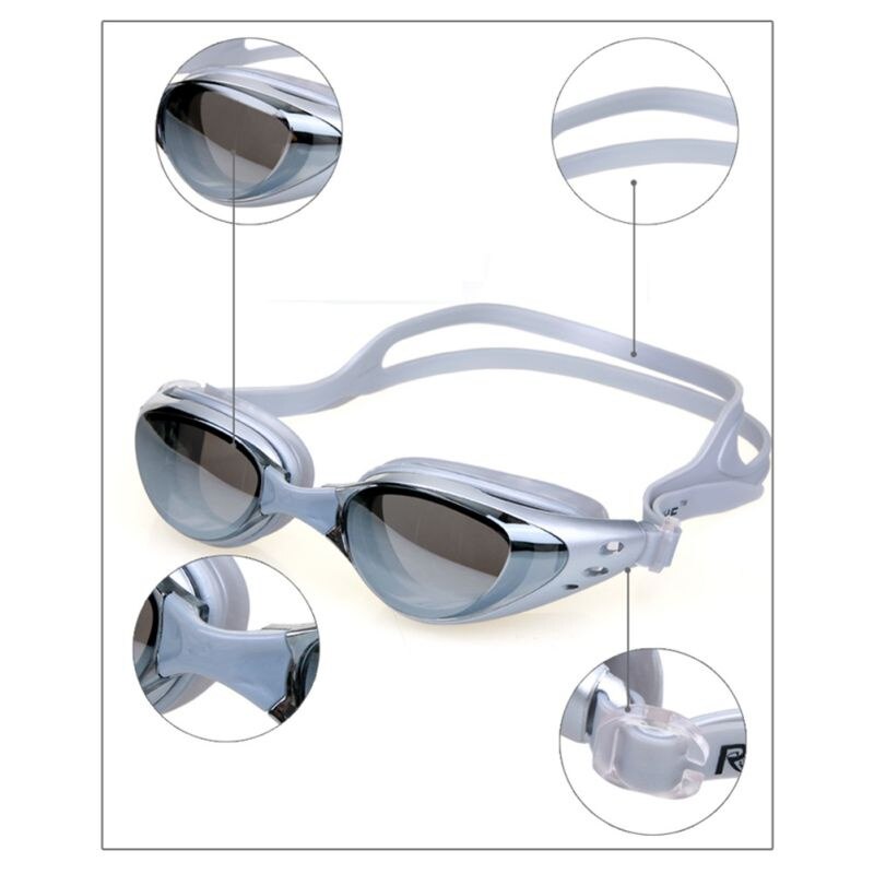 Mirrored Swim Goggles Silicone Seal Swimming Goggles Diving Glasses UV Protection Anti-fog Anti-shatter Waterproof