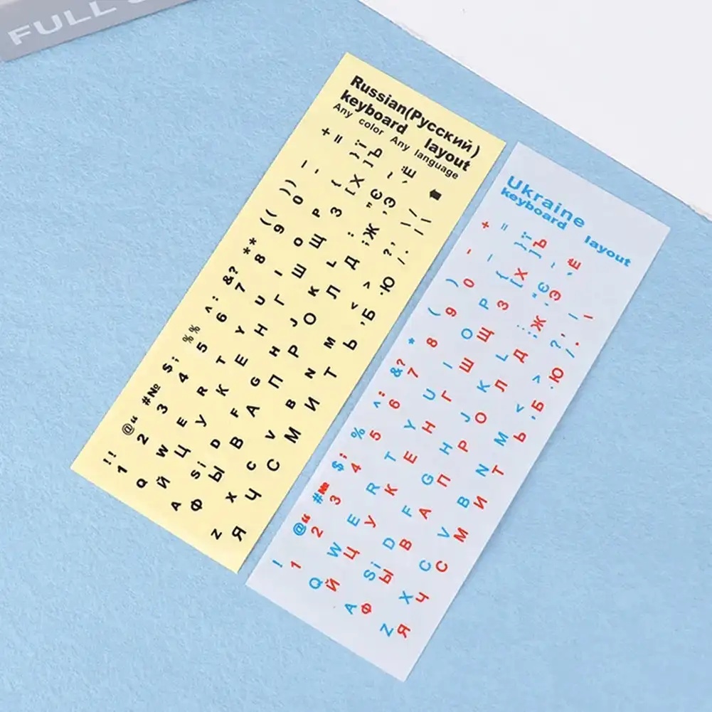 Naklejki na klawiaturę ukraińską czarne/przezroczyste tło białe/niebieskie czerwone litery język ukraińnarty robić uniwersalnych akcesoriów robić laptopów PC