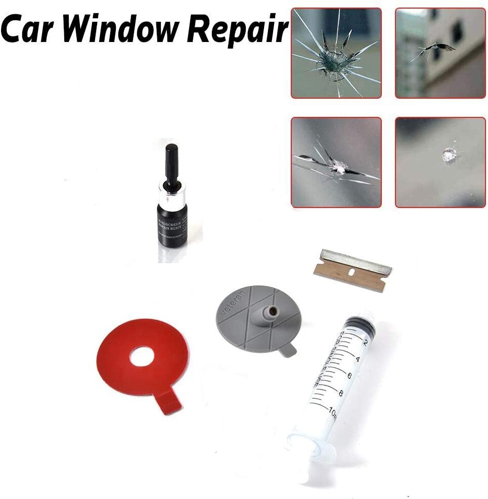 DIY Car Windshield Repair Kit, Resin for Auto Glass Windshield Crack Chip Scratch, Chips, Cracks, Bulll&#39;s-Eyes and Stars
