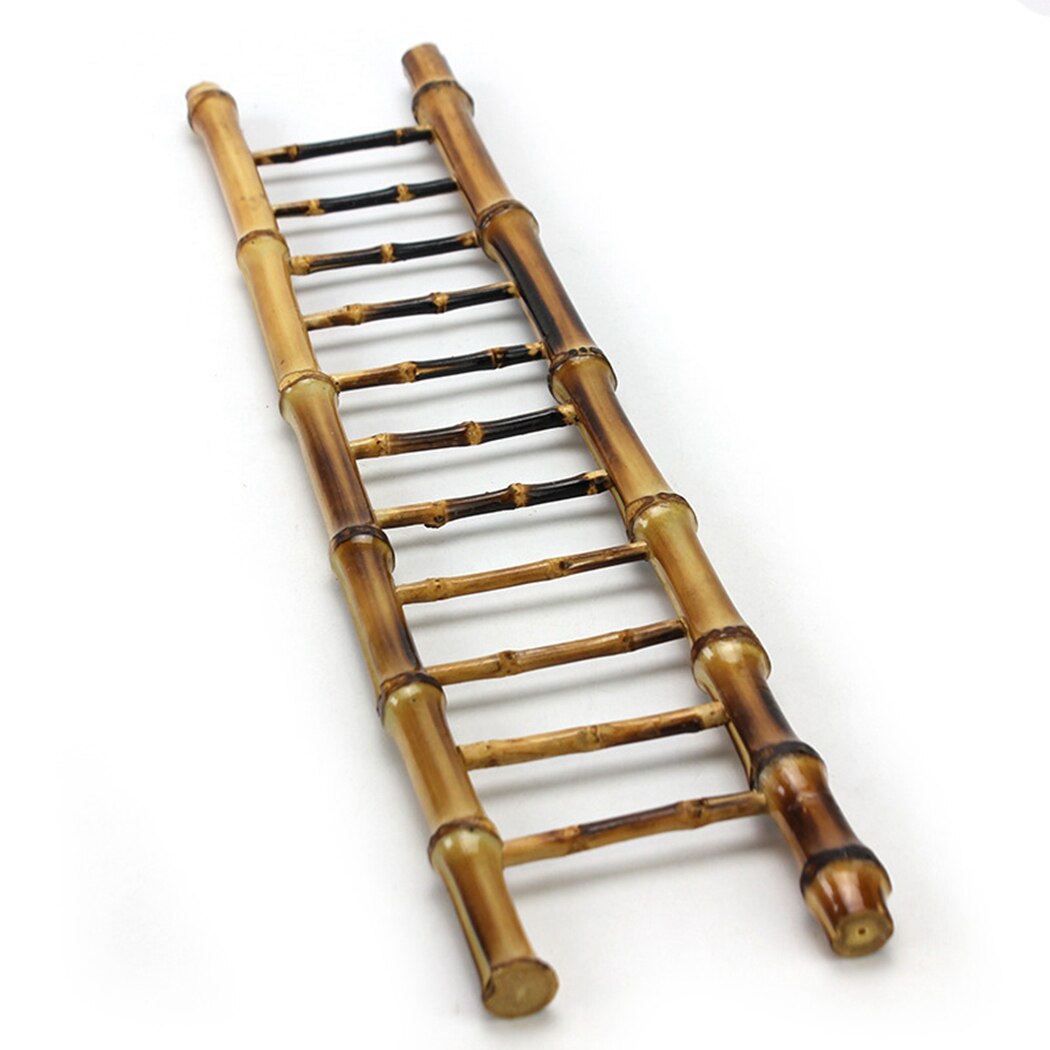 Shelf Dry Step Ladder Shape Bamboo Tea Cup Holder Cup Drying Rack Cup Storage Rack For Teacup Bamboo Tea Cup Teahouse Decoration