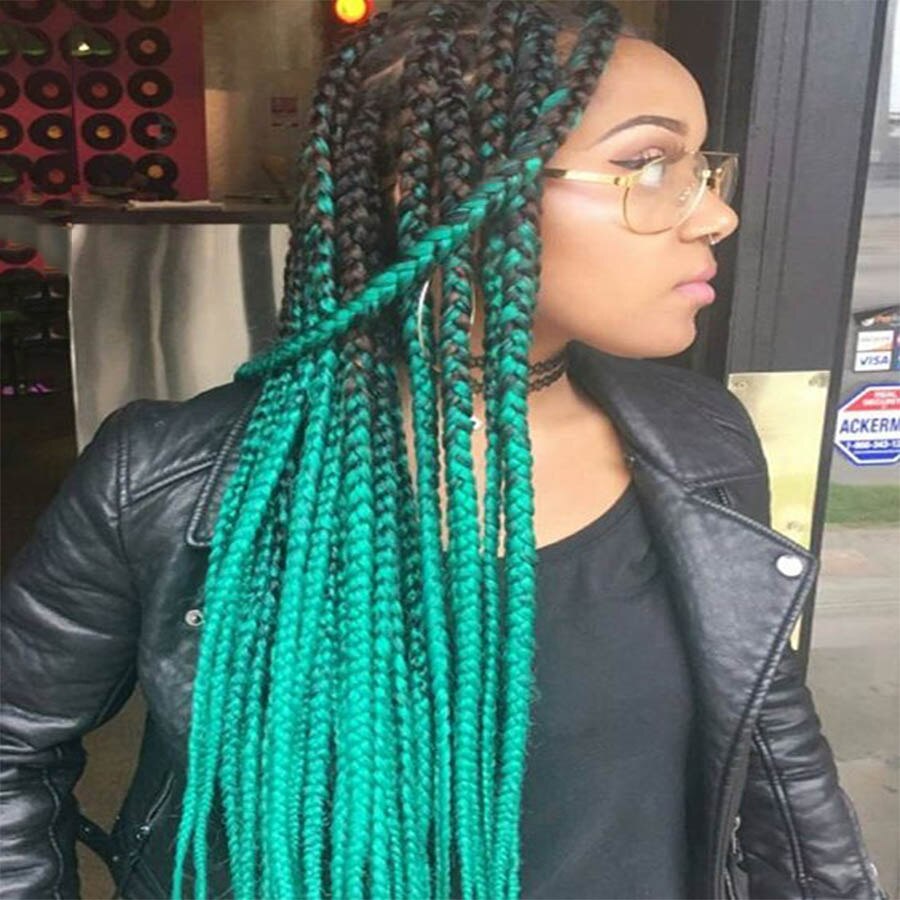 LANLAN-perruque tresse africaine multicolore, extension capillaire, 82 pouces, 165g, petite tresse , pour hommes et femmes