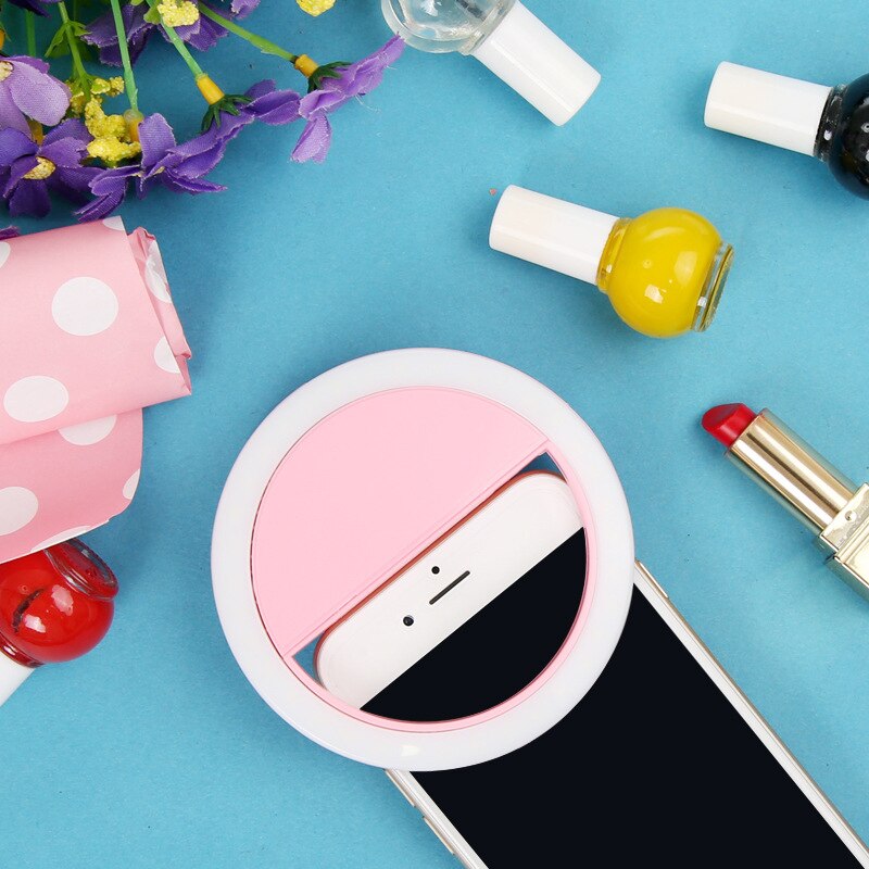 GESCAS – lampe annulaire Led avec Clip et batterie externe, éclairage annulaire pour remplissage de téléphone, beauté, Selfie