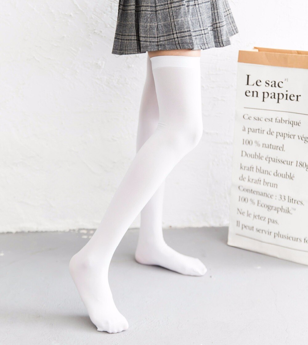 9 färger dam strumpor stay up sammet lår höga strumpor över knä slang.lolita söt godis färg mjuka håll ups strumpbyxor
