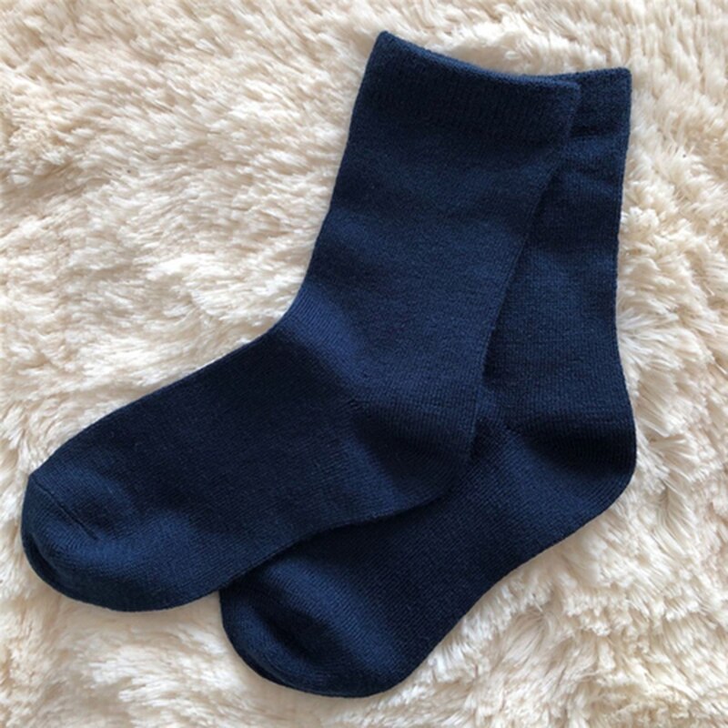 Calcetines de lana merina Unisex para niños, medias gruesas y cálidas térmicas para senderismo al aire libre, talla 26-30