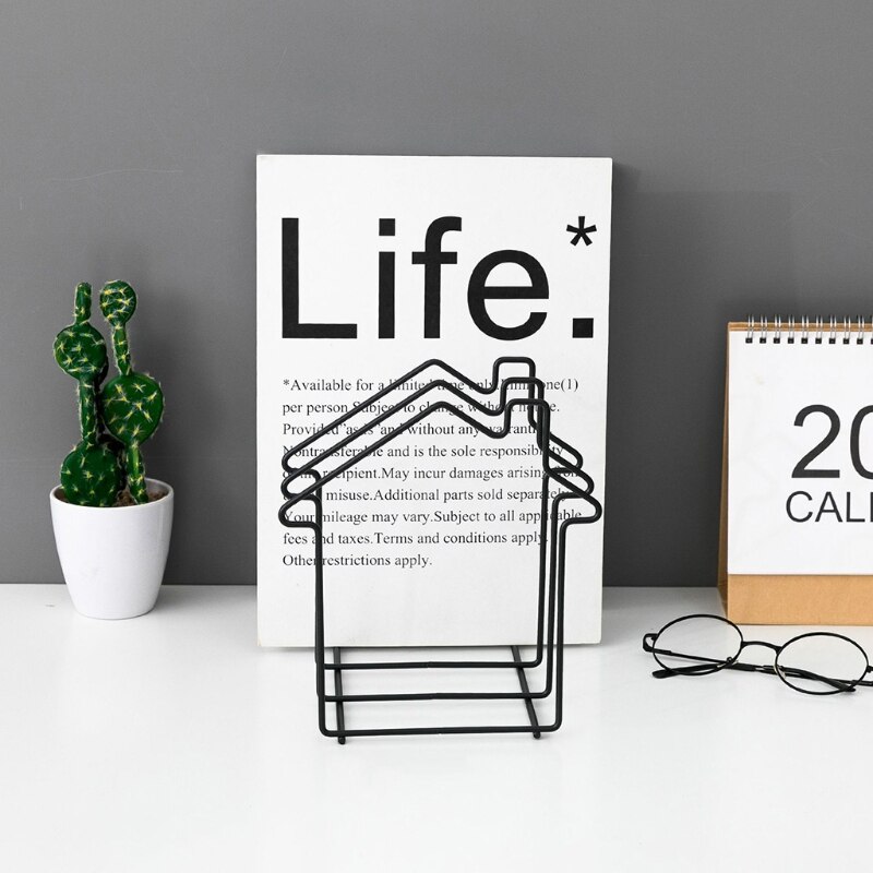 Nordic Simple Bookend Book Stand Support Desktop Storage Rack Bookshelf Holder U4LD