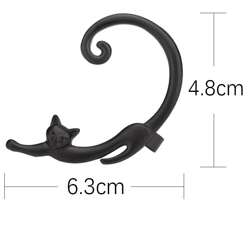 Boucles d'oreilles en forme de chat mignon pour femmes, Clip d'oreille, Boucle d'oreille