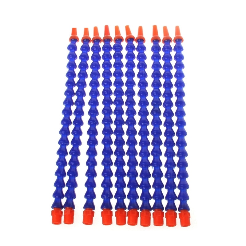 10 Pcs Ronde Nozzle 1/4PT Flexibele Olie Koelvloeistof Pipe Slang Blauw Oranje