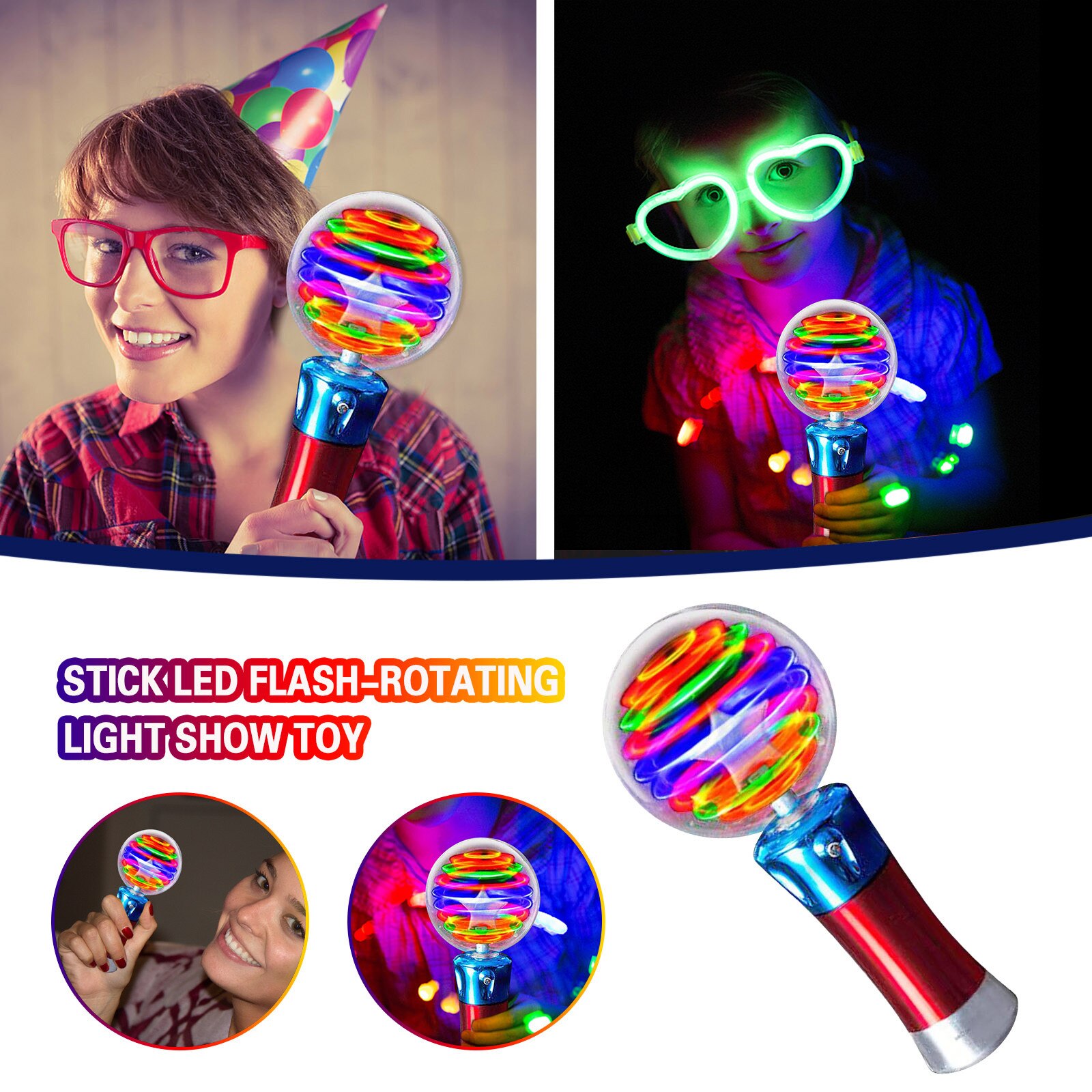 Kinderen Lichtgevende Magische Bal Speelgoed Interactieve Vingertop Magische Stok Led Flash-Roterende Lichtshow Speelgoed Bal Kids volwassenen: Default Title