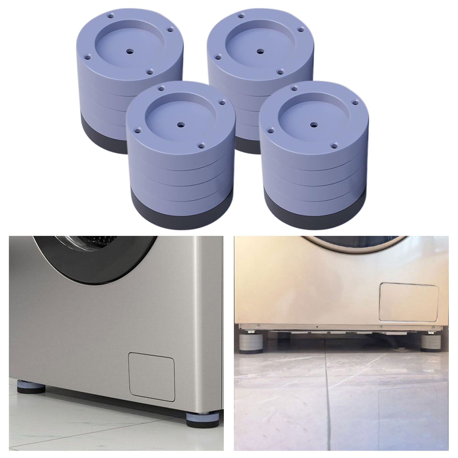 4x Rubber Anti Vibration Pads for Washing Machine and Dryers Shock Absorber Furniture Leveller Feet Mat: 4.5cm