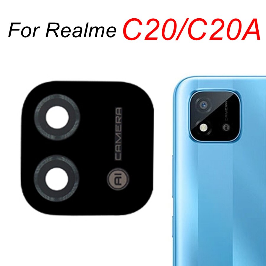 2 pz/lotto Posteriore Posteriore della Macchina Fotografica Obiettivo di Vetro Per Realme C3 C11 2021 C12 C15 C17 C20 C20A C21 C21Y C25 C25S C25Y C35 di Ricambio + Adesivo
